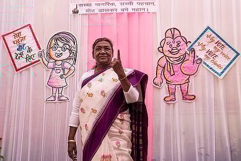 Delhi polls: President Droupadi Murmu casts vote