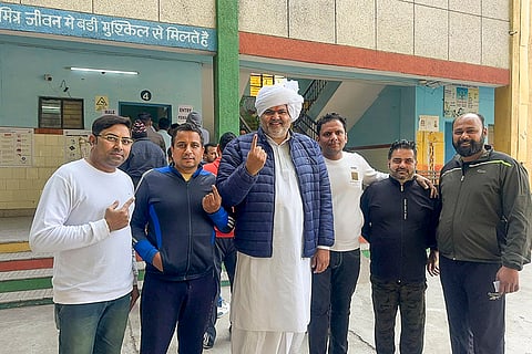 Delhi polls: Khap head Surendra Solanki casts vote