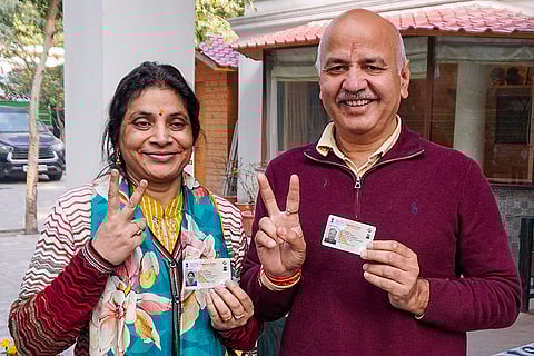 Delhi polls: Manish Sisodia casts vote