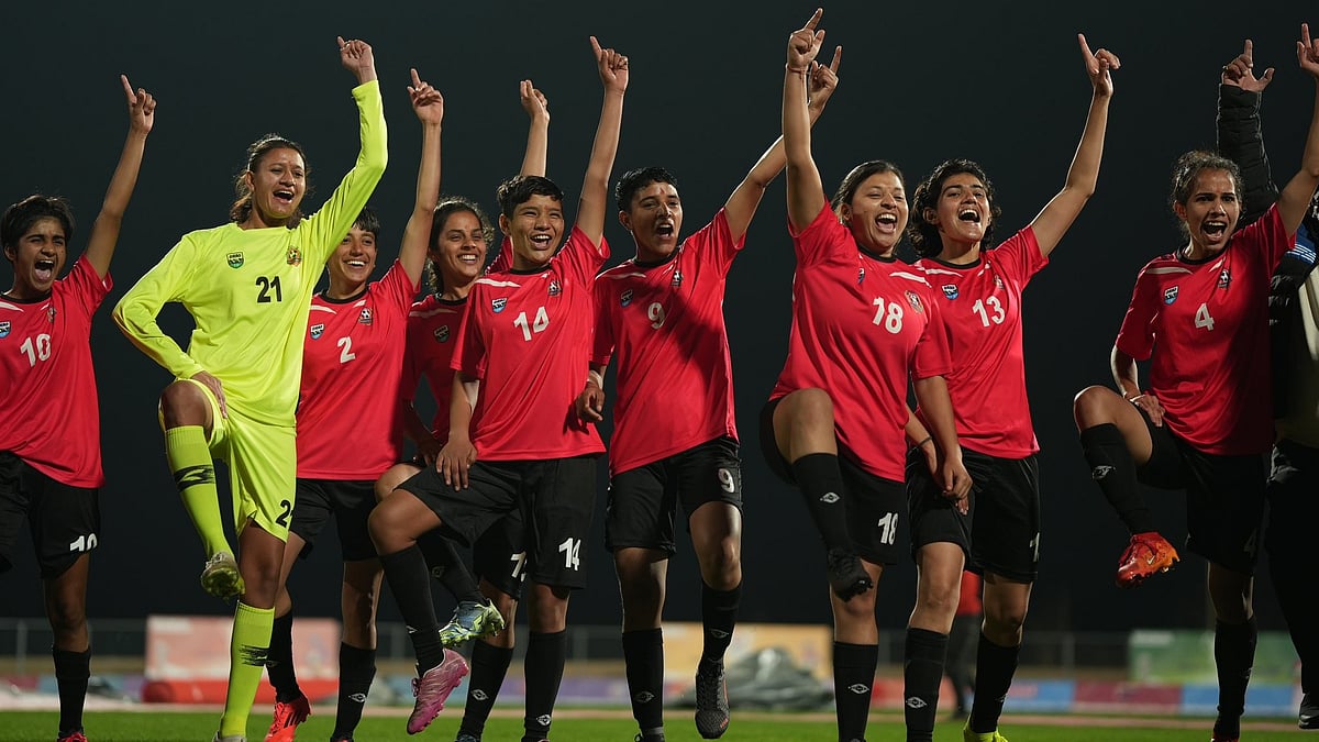 Haryana womens football champions at the 38th National Games