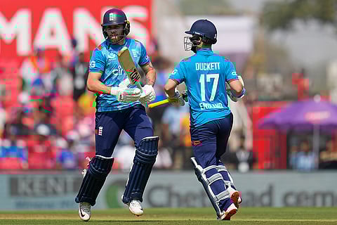 IND Vs ENG 1st ODI: England's Phil Salt, left, and Ben Duckett run between the wickets
