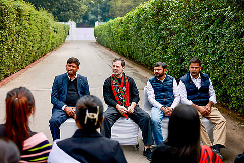Rahul Gandhi interacts with students from Nagaland
