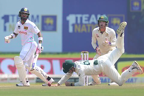 SL vs AUS 2nd Test Day 1: Australia's Travis Head dives to catch a ball