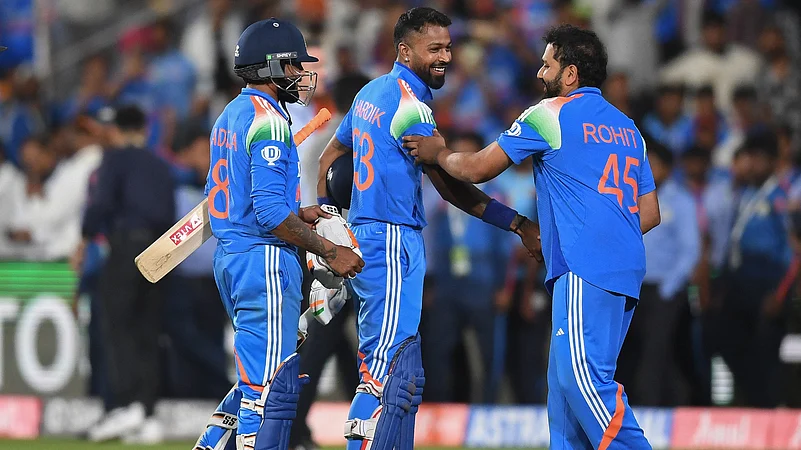 India captain Rohit Sharma celebrates after win