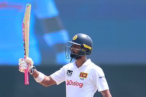 SL vs AUS 2nd Test Day 1: Sri Lanka's Dinesh Chandimal celebrates his fifty runs