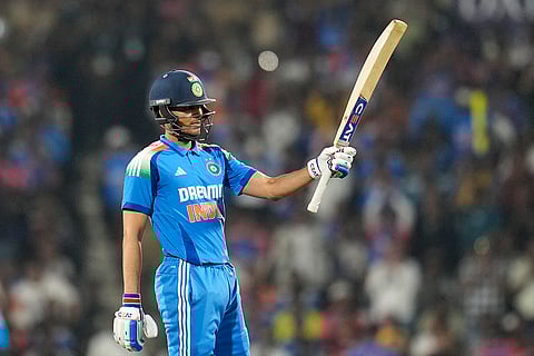 IND Vs ENG 1st ODI: India's Shubman Gill celebrates after scoring fifty runs