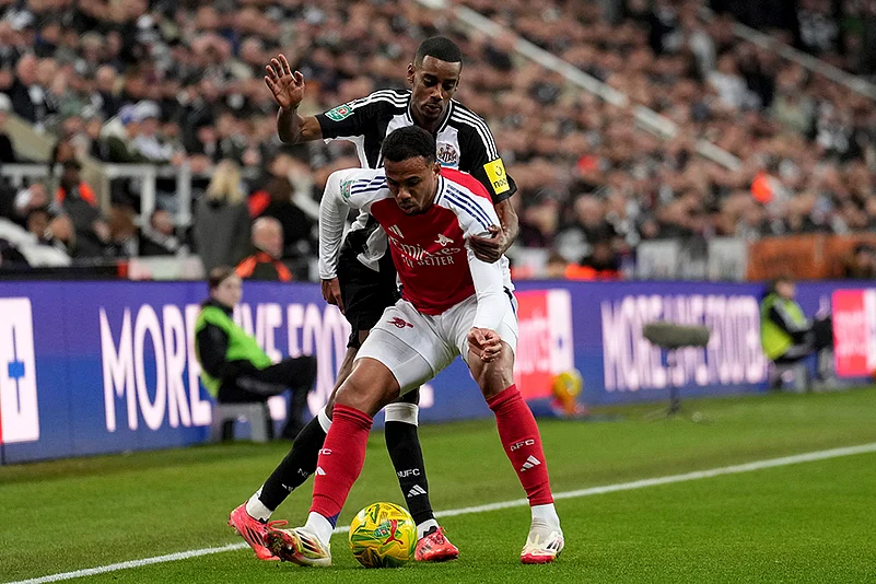 League Cup soccer semi final Newcastle United vs Arsenal match: Gabriel