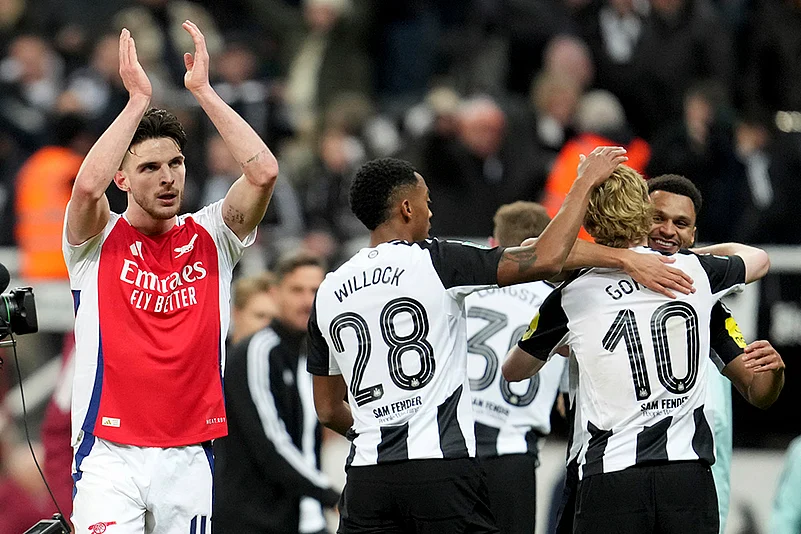 League Cup soccer semi final Newcastle United vs Arsenal match: Declan Rice