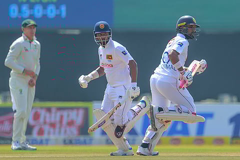 SL vs AUS 2nd Test Day 1: Sri Lanka's Dinesh Chandimal and Dimuth Karunaratne run between the wickets