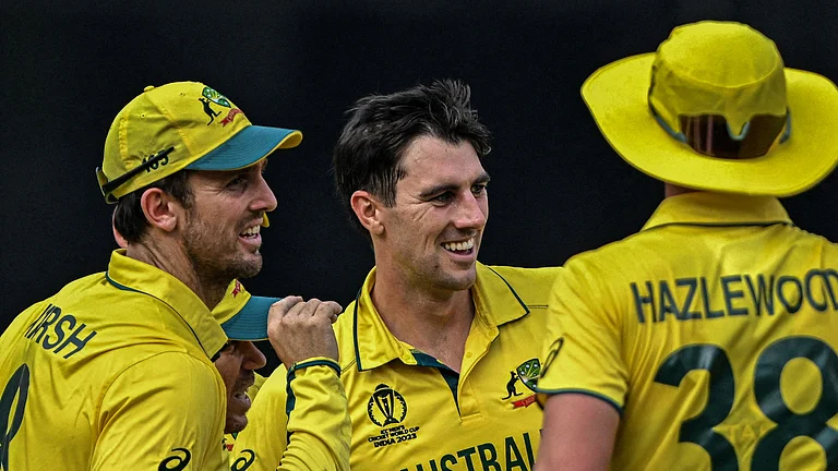 Pat Cummins, Mitch Marsh and Josh Hazlewood. - X/CricketAus
