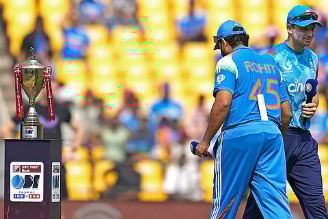 IND Vs ENG 1st ODI: Jos Buttler shake hands with Rohit Sharma after the toss