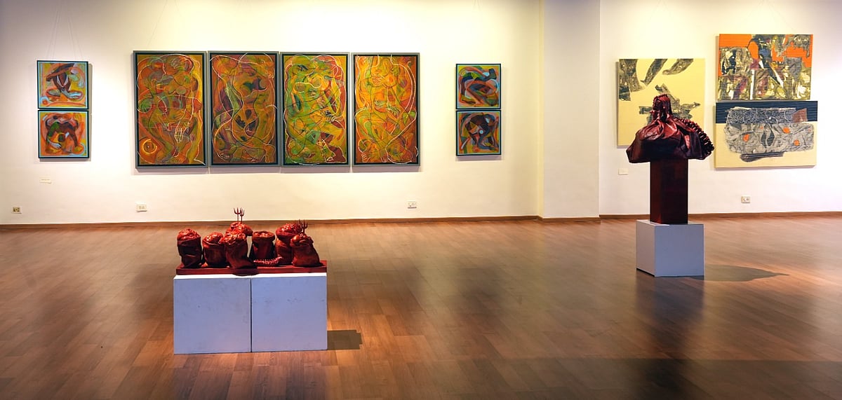 Tribhuvan Tiwari  : The artwork in this exhibition is entirely handmade, using no technology