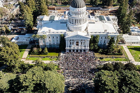 Protest rally against President Donald Trump in Sacramento