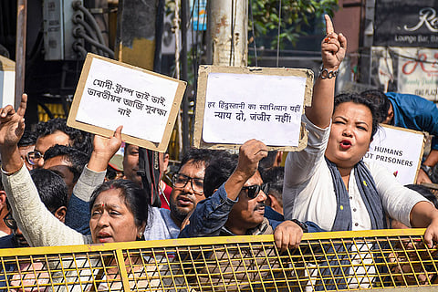 Assam Pradesh Congress Committee's protest