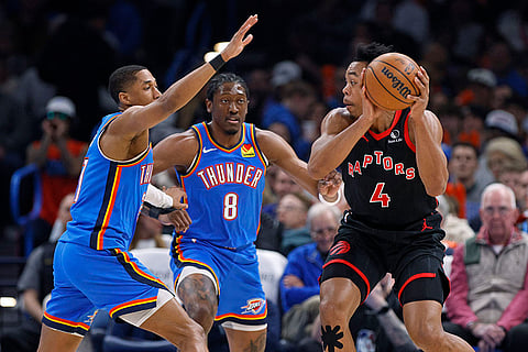 NBA 2024-25: Toronto Raptors forward Scottie Barnes (4) looks to pass the ball