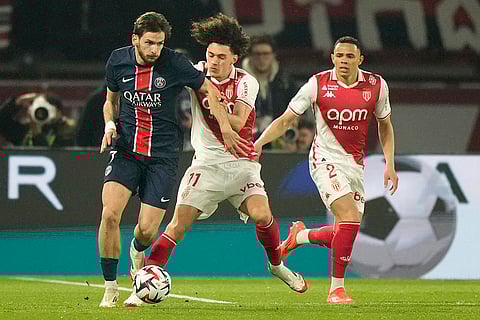 Ligue 1: Monaco's Maghnes Akliouche challenges PSG's Khvicha Kvaratskhelia