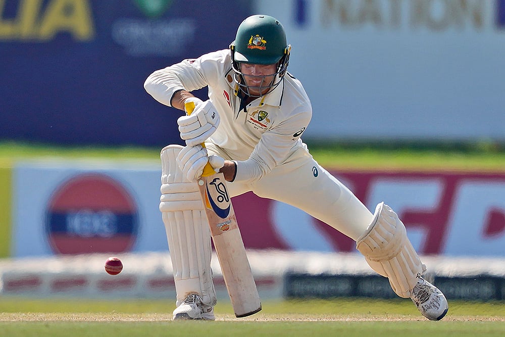 | Photo: AP/Eranga Jayawardena : SL Vs AUS, 2nd Test Day 3: Australia's Alex Carey plays a shot