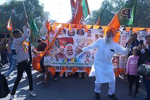 Delhi Polls 2025: Celebrations at BJP office