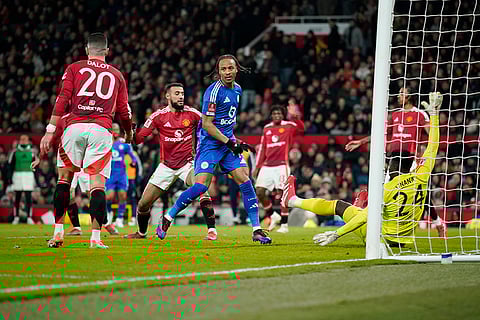 FA Cup: Leicester's Bobby Decordova-Reid celebrates after scoring the opening goal