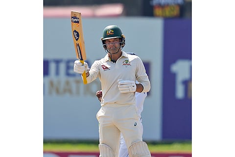 SL Vs AUS, 2nd Test Day 3: Australia's Alex Carey celebrates scoring one hundred and fifty runs