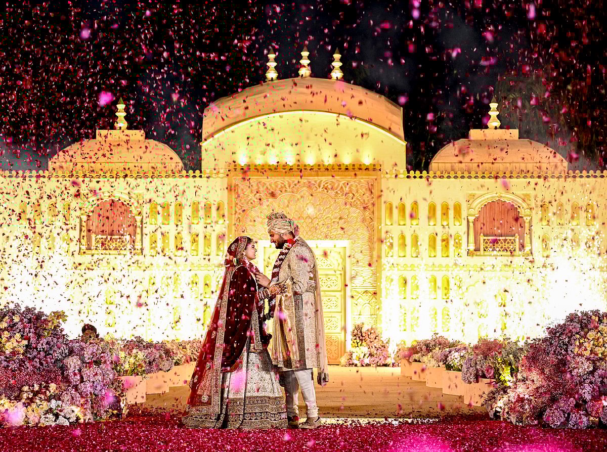 | Photo: PTI : Adani's Son Jeet Marries Divya Shah