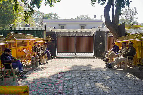 Security personnel outside Arvind Kejriwal's house