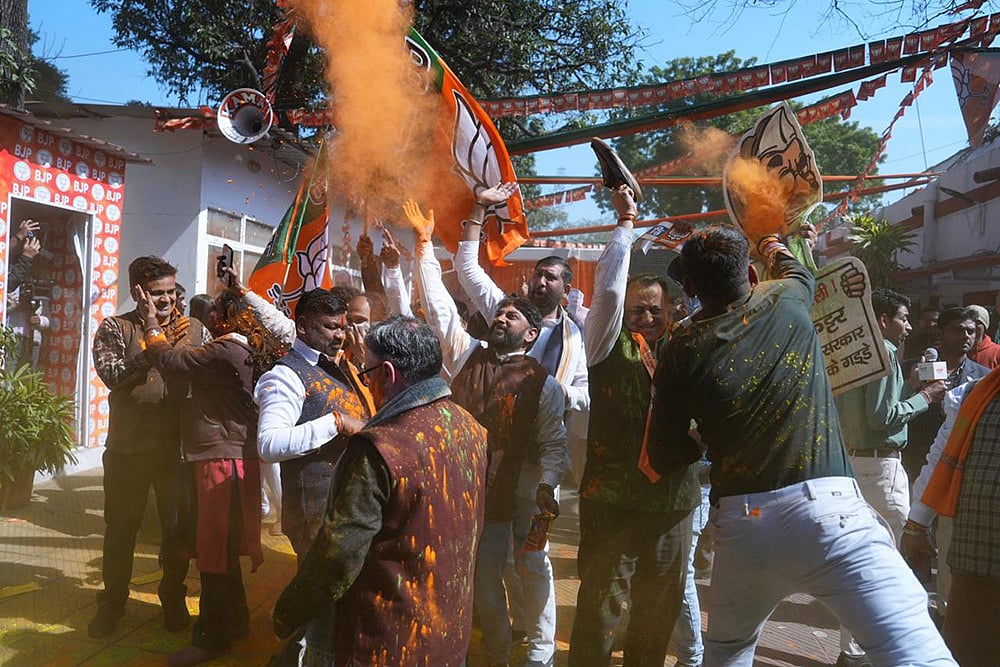 | Photo: Tribhuvan Tiwari/Outlook : Delhi Polls 2025: BJP celebrations in Delhi