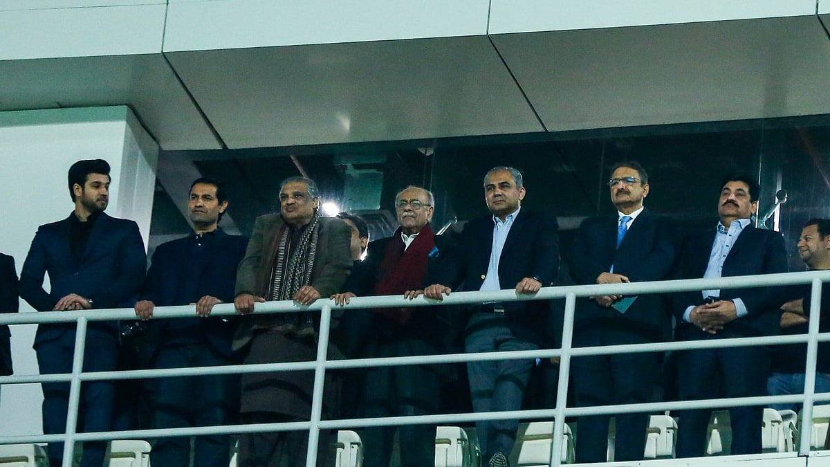 Photo: X | Pakistan Cricket : Pakistan PM Shehbaz Sharif with PCB officials in Lahore.