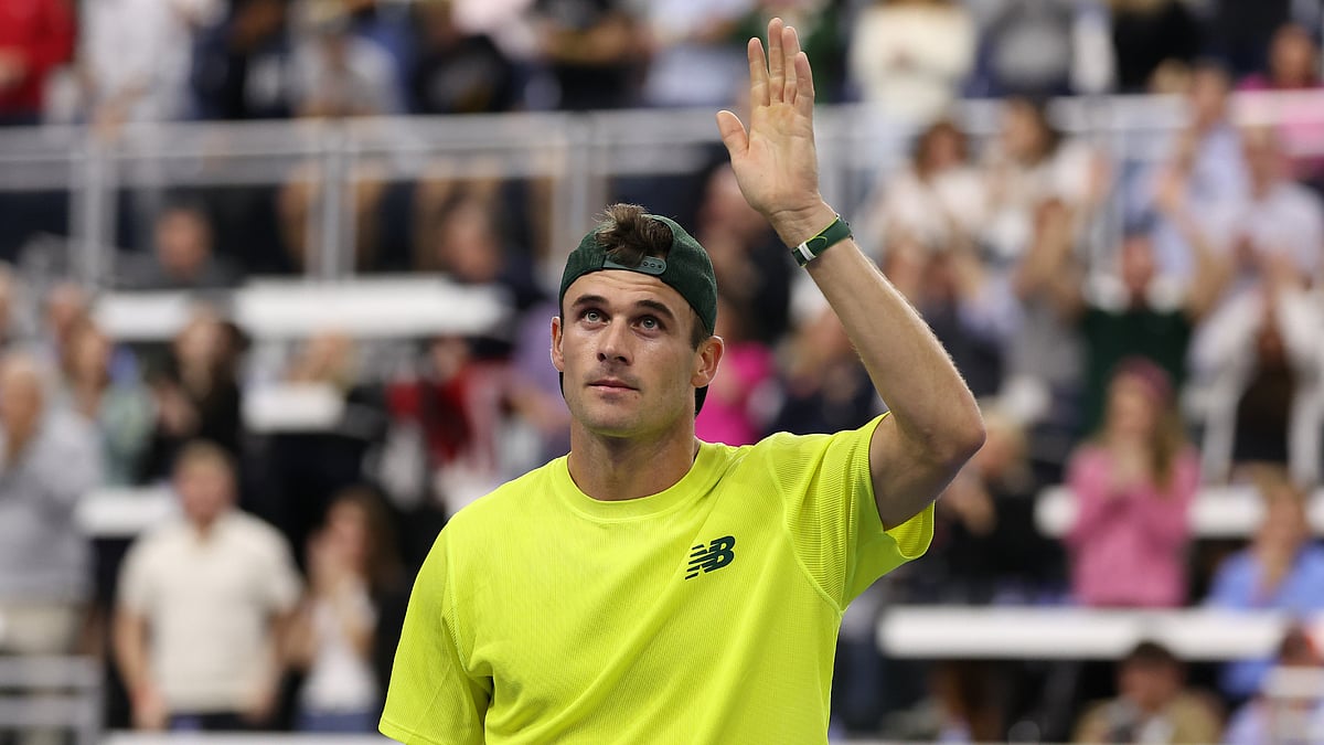 Tommy Paul celebrates his win over Reilly Opelka at the Dallas Open