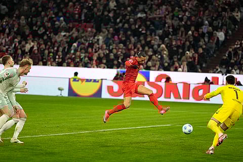 Bundesliga 2024-25: Bayern's Leroy Sane on his way to scoring his sides second goal