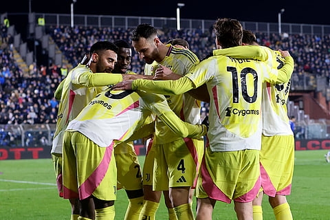 Serie A: Juventus FC's Randal Kolo Muani celebrates scoring a goal
