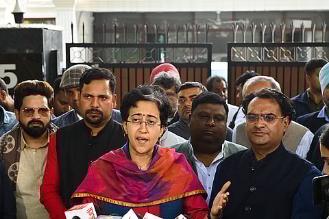 Atishi speaks to media after meeting Kejriwal