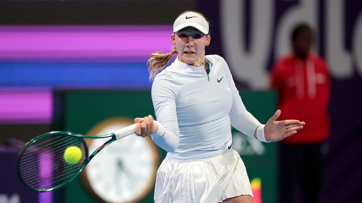 Mirra Andreeva during her match against Katie Volynets