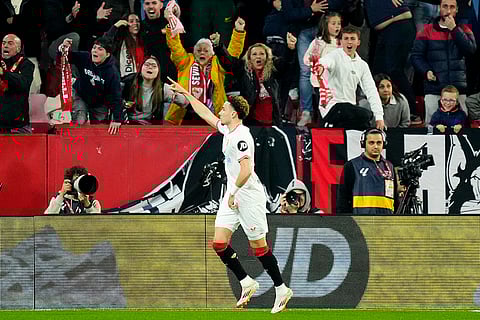 La Liga 2024-25: Sevilla's Ruben Vargas celebrates after scoring his side's first goal