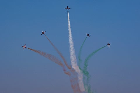 15th Aero India Air show: Surya Kiran aerobatic team perform