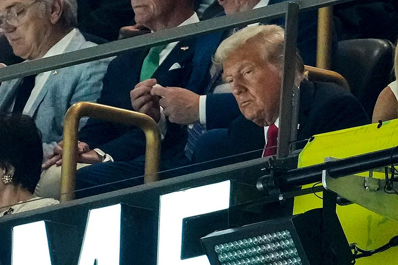 NFL Super Bowl 59 football game Philadelphia Eagles vs Kansas City Chiefs: US President Donald Trump