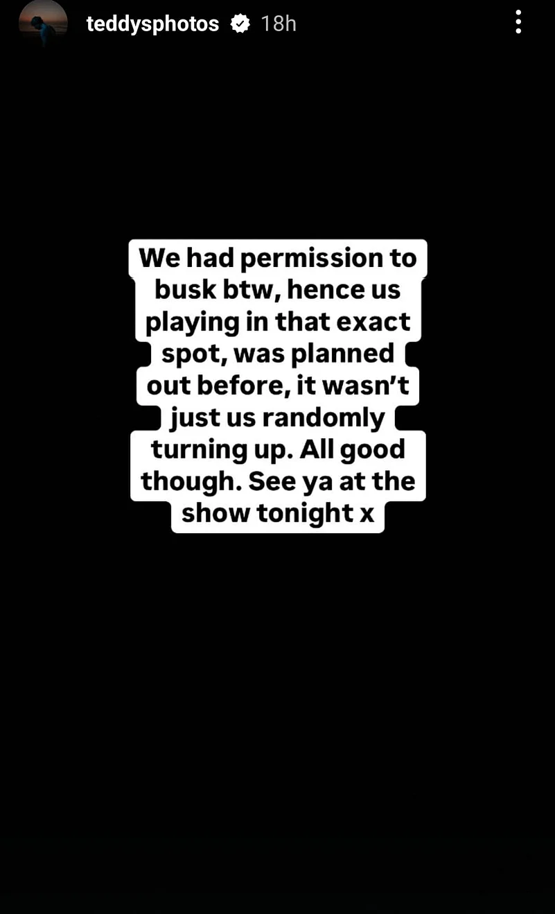 Ed Sheerans post on police halting his show