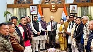 PTI : Manipur Chief Minister N Biren Singh submits his resignation to Governor AK Bhalla, in Imphal, Sunday, Feb. 9, 2025.
