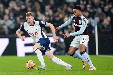 FA Cup Fourth Round: Aston Villa's Jacob Ramsey and Hotspur's Dejan Kulusevski battle for the ball