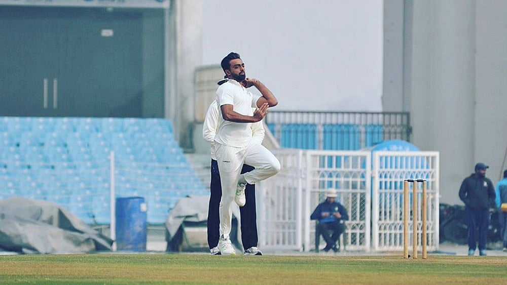 File : Jaydev Unadkat in action in for Saurashtra in the Ranji Trophy