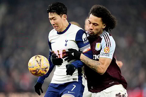 FA Cup Fourth Round: Aston Villa's Boubacar Kamara and Tottenham Hotspur's Son Heung-Min battle for the ball