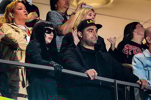 NFL Super Bowl 59 football, Eagles vs Chiefs: Lady Gaga watches from the stands