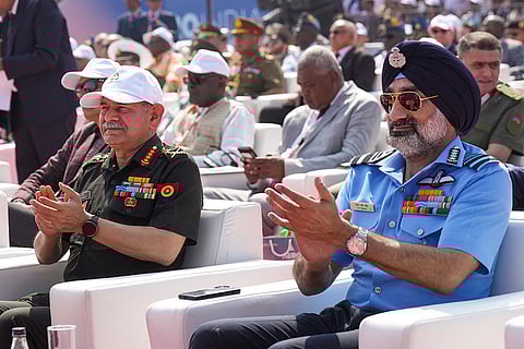 15th Aero India Air show: Chief of Air Ataff Air Chief Marshal A P Singh and Army Chief Upendra Dwivedi