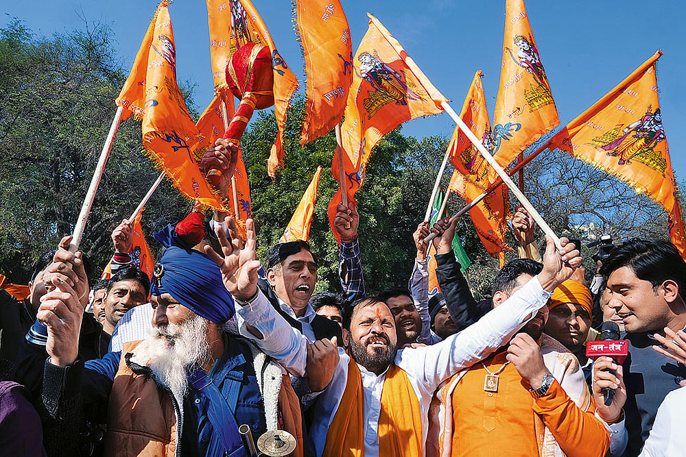 | Photo: Tribhuvan Tiwari : Back with a Bang: BJP workers and supporters after the party’s big win in the 2025 elections 