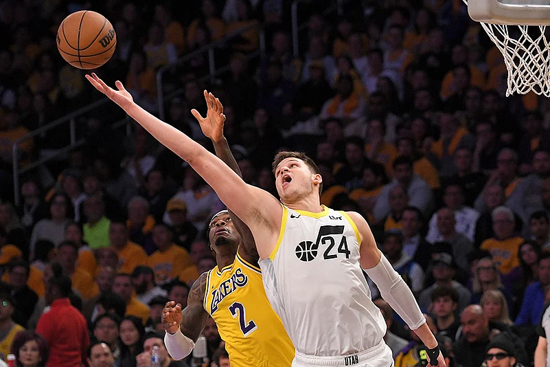 NBA basketball game Los Angeles Lakers vs Utah Jazz: Walker Kessler