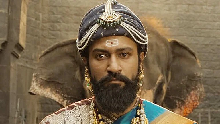 A still of Vicky Kaushal from Chhaava - X