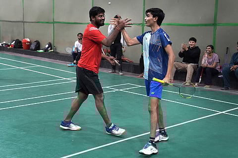 Members of Xcited Playing Badminton At Smashing Arena