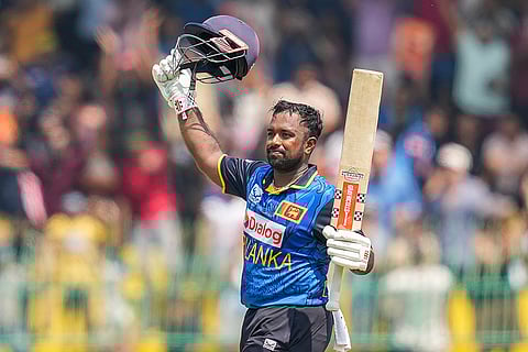 SL vs AUS 1st ODI: Sri Lanka's Captain Charith Asalanka celebrates his century
