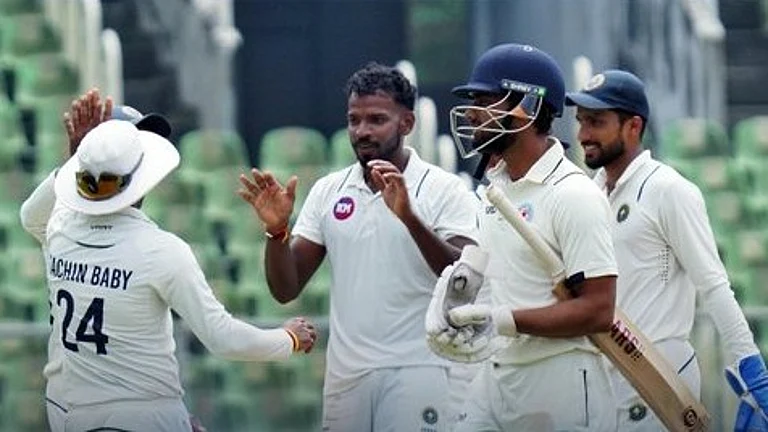 Kerala players celebrate. - X/KCACricket