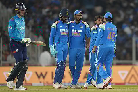 IND vs ENG 3rd ODI: India's Kuldeep Yadav celebrates the wicket of England's Tom Banton
